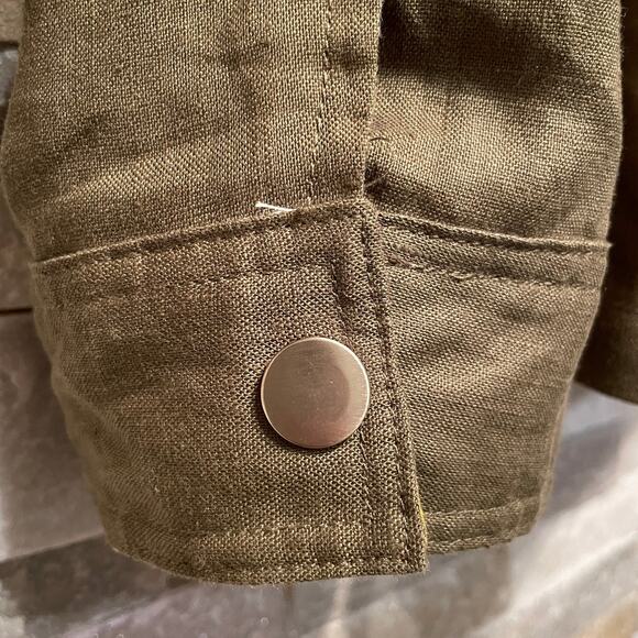 Chico’s Reversible Linen Jacket | 1 M, Fall Floral & Olive Green Capsule Piece - Picture 9 of 11